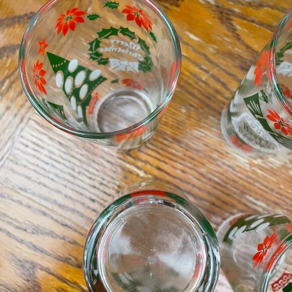 Hazel Atlas Vintage Christmas Holiday Tumblers - Picture 7 of 7